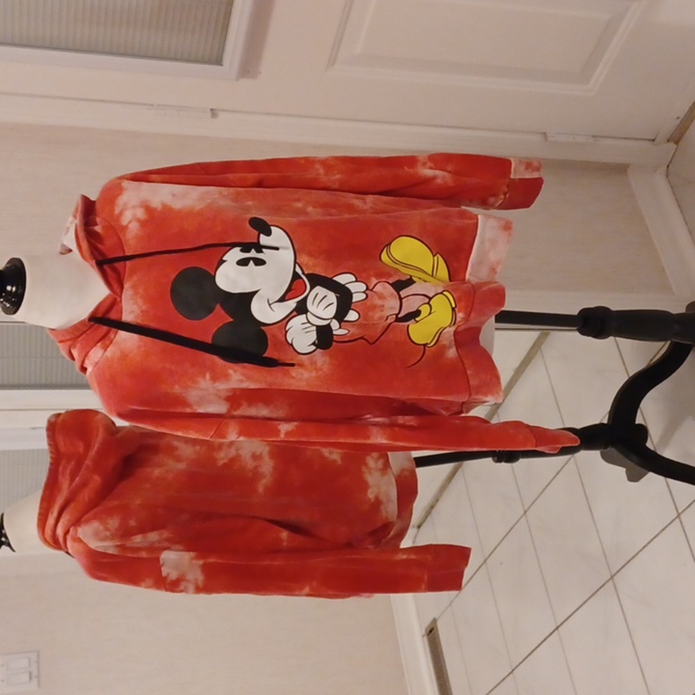 2/$50 Red Tie-Dye Mickey Mouse Hoodie - Size 1X (US16)